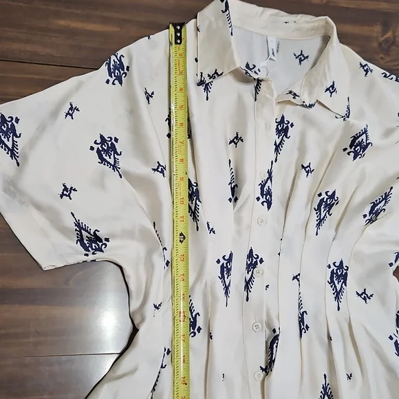 Glam Cream and Navy Casual Dress - Picture 4 of 12